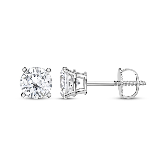 KAY Lab-Grown Diamonds Round-cut Solitaire Stud Earrings 1-1/2 ct tw 14K White Gold (I/SI2)