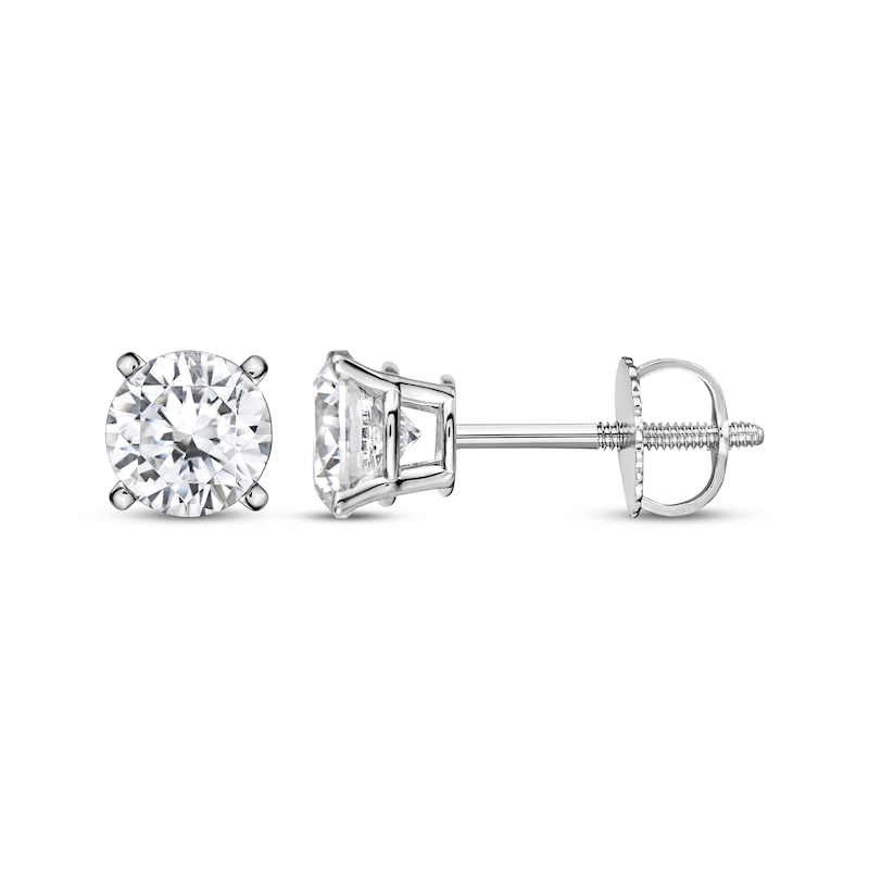 Main Image 1 of KAY Lab-Grown Diamonds Round-cut Solitaire Stud Earrings 1-1/2 ct tw 14K White Gold (I/SI2)