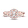 Thumbnail Image 3 of Now + Forever Oval-Cut Diamond Halo Bridal Set 1/2 ct tw 14K Rose Gold