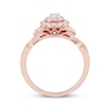 Thumbnail Image 5 of Now + Forever Oval-Cut Diamond Double Halo Engagement Ring 1/2 ct tw 14K Rose Gold