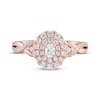 Thumbnail Image 6 of Now + Forever Oval-Cut Diamond Double Halo Engagement Ring 1/2 ct tw 14K Rose Gold
