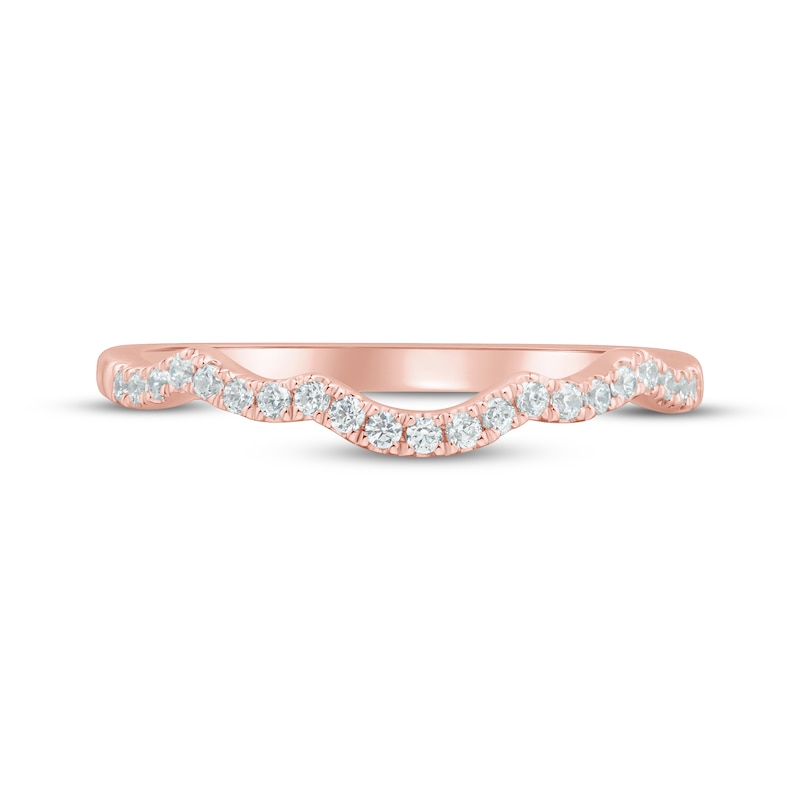 Main Image 9 of Now + Forever Diamond Contour Wedding Band 1/8 ct tw 14K Rose Gold