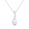 Thumbnail Image 1 of Diamond Twist Drop Necklace 1/6 ct tw Sterling Silver 18&quot;