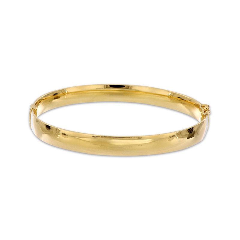 Hollow Bangle Bracelet 10K Yellow Gold 8MM