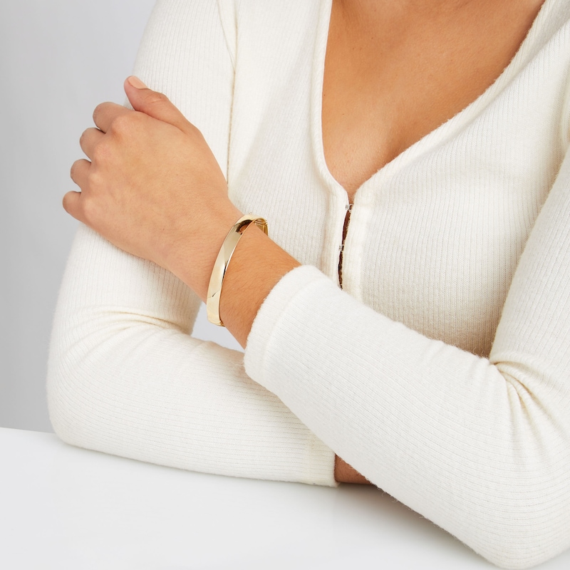 Main Image 3 of Hollow Bangle Bracelet 10K Yellow Gold 8MM