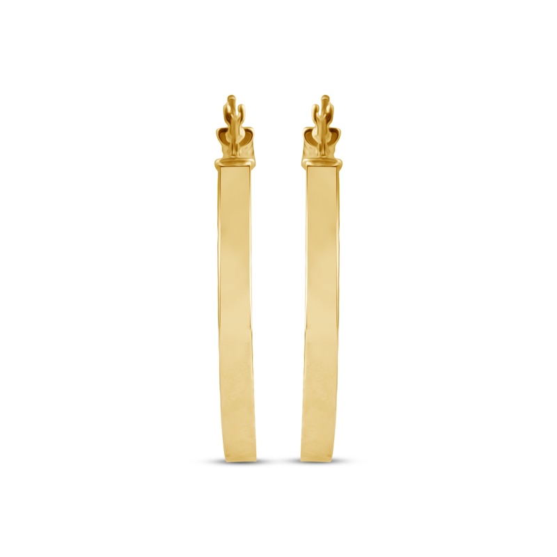Main Image 2 of Italian Brilliance Diamond-Cut Snakeskin Hoop Earrings 14K Yellow Gold