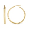 Thumbnail Image 3 of Italian Brilliance Diamond-Cut Snakeskin Hoop Earrings 14K Yellow Gold