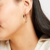Thumbnail Image 4 of Italian Brilliance Diamond-Cut Snakeskin Hoop Earrings 14K Yellow Gold