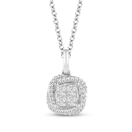 Hallmark Diamonds One Love Swirl Knot Necklace 1/3 ct tw Sterling SIlver