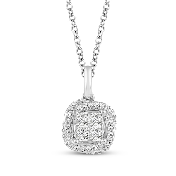Hallmark Diamonds One Love Swirl Knot Necklace 1/3 ct tw Sterling SIlver
