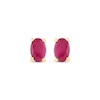 Thumbnail Image 2 of Oval-Cut Ruby Solitaire Stud Earrings 14K Yellow Gold