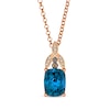 Thumbnail Image 1 of Le Vian Venetian Mosaic Cushion-Cut Blue Topaz Necklace 1/20 ct tw Diamonds 14K Strawberry Gold 19&quot;