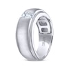 Thumbnail Image 2 of Men's THE LEO Legacy Lab-Grown Diamond Emerald-Cut Solitaire Wedding Band 1 ct tw 14K White Gold