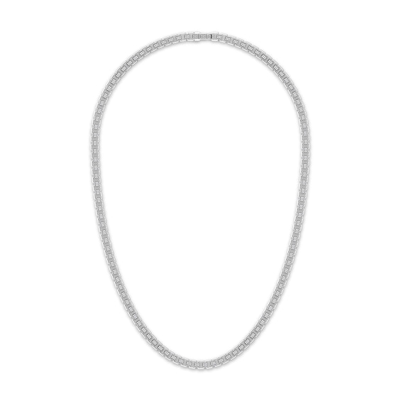 Men's Diamond Necklace 2-1/6 ct tw Sterling Silver 20.25"