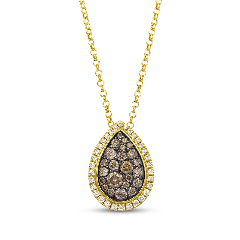 Main Image 1 of Le Vian Chocolate Chip Diamond Teardrop Necklace 7/8 ct tw 14K Honey Gold 19&quot;