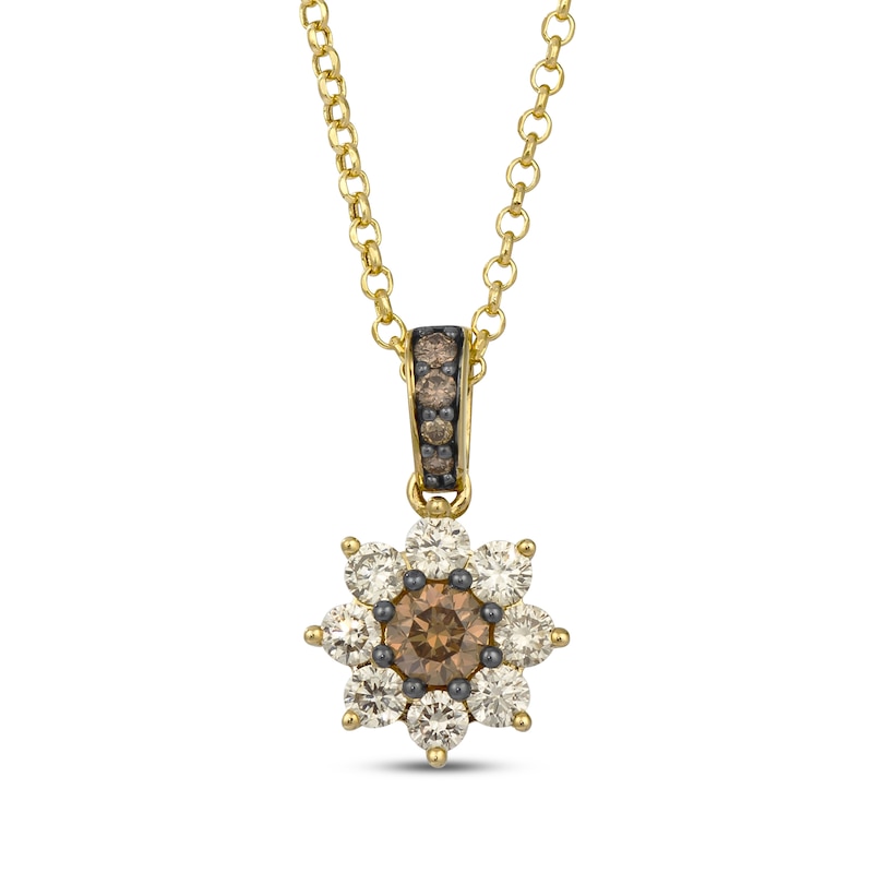 Main Image 1 of Le Vian Sunflower Necklace 7/8 ct tw Diamonds 14K Honey Gold 19&quot;
