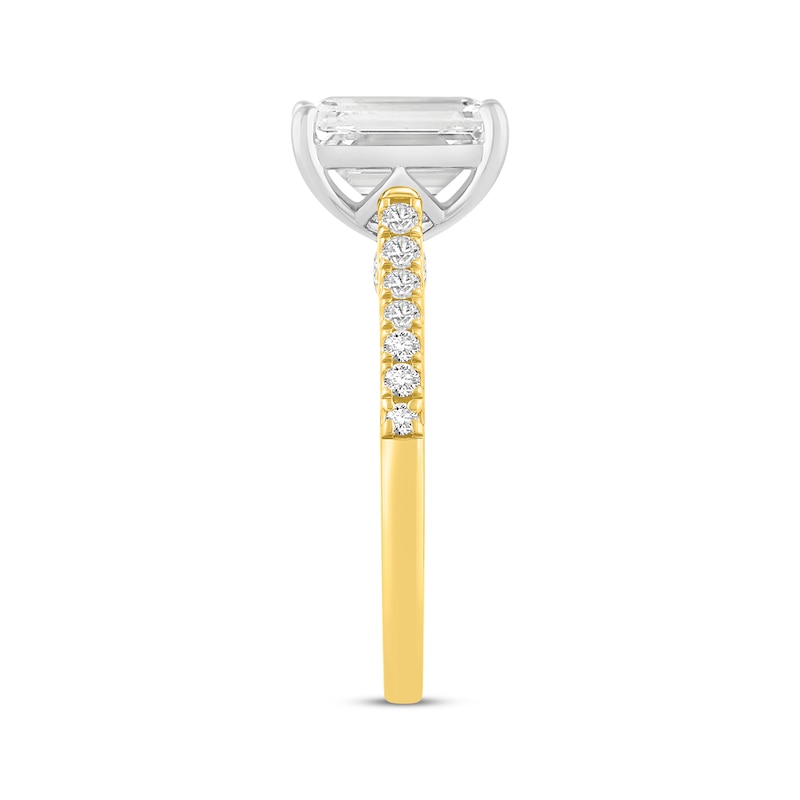 Main Image 2 of Now + Forever Lab-Grown Diamonds Radiant-Cut Engagement Ring 2-1/4 ct tw 14K Two-Tone Gold