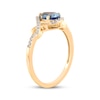 Thumbnail Image 2 of Pear-Shaped London Blue Topaz & Diamond Ring 1/10 ct tw 10K Yellow Gold