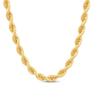 Silk Rope Chain Necklace 4.5mm Solid 10K Yellow Gold 22"