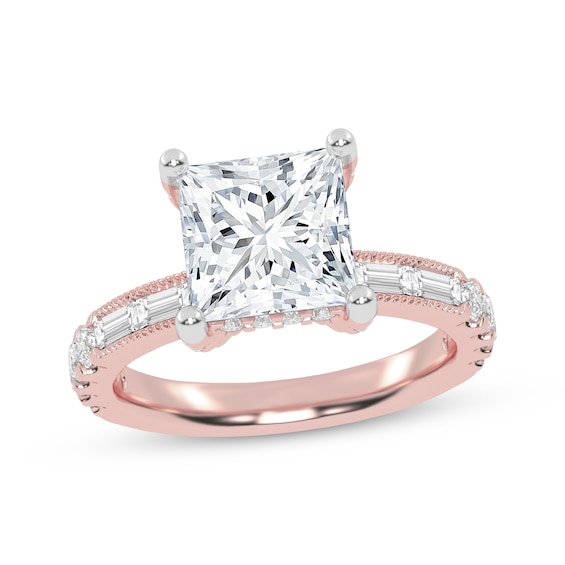 Lab-Grown Diamonds Princess-Cut Engagement Ring 2-3/4 ct tw 14K Rose Gold