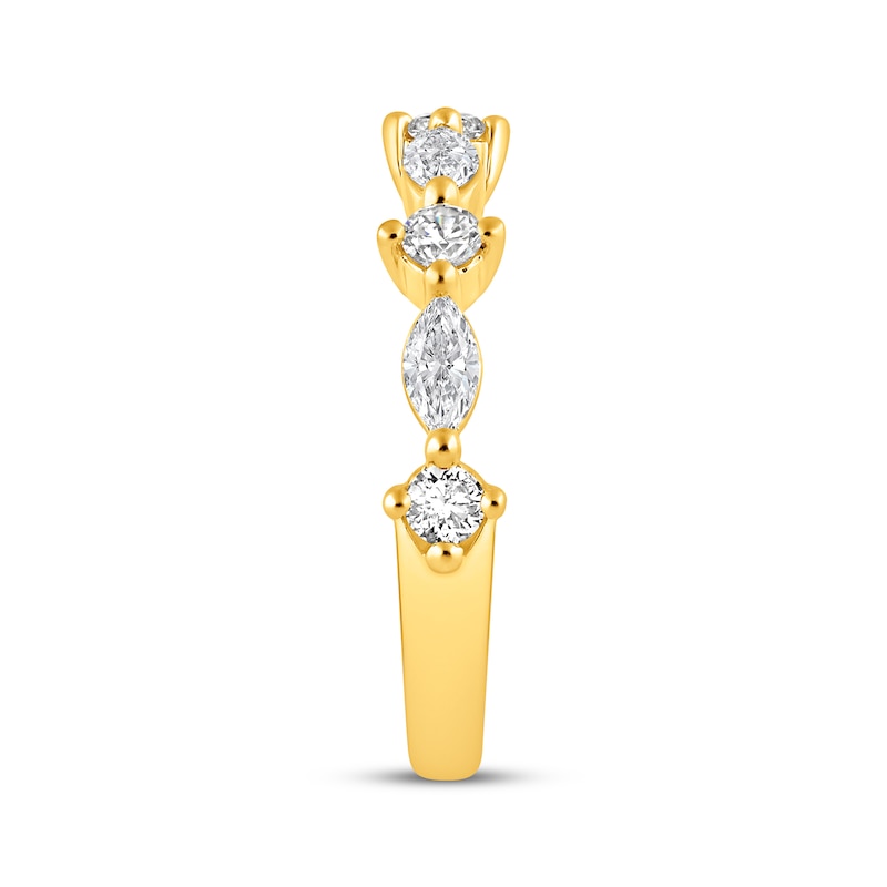 Main Image 2 of Now + Forever Lab-Grown Diamonds Marquise & Round-Cut Anniversary Ring 1 ct tw 14K Yellow Gold