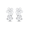 Thumbnail Image 2 of Diamond Openwork Tilted Flower Earrings 1/8 ct tw 10K White Gold