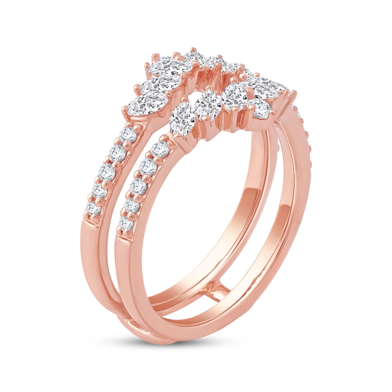 Main Image 2 of Now + Forever Marquise & Round-Cut Diamond Enhancer Ring 3/4 ct tw 14K Rose Gold