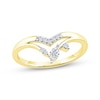 Thumbnail Image 1 of Now + Forever Marquise-Cut Diamond Chevron Split Shank Anniversary Ring 1/6 ct tw 10K Yellow Gold