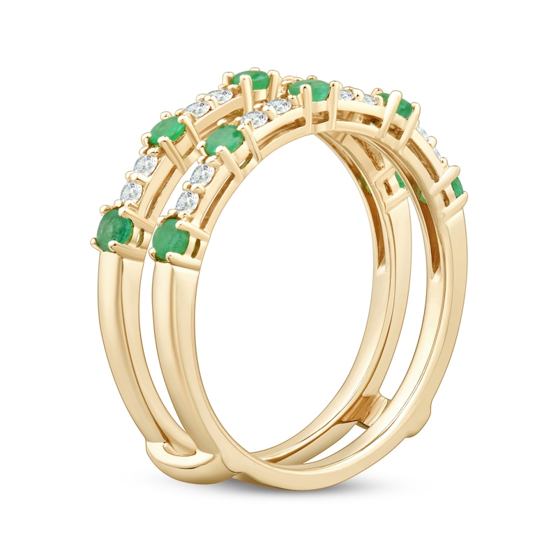 Main Image 2 of Now + Forever Natural Emerald & Diamond Enhancer Ring 1/5 ct tw 14K Yellow Gold
