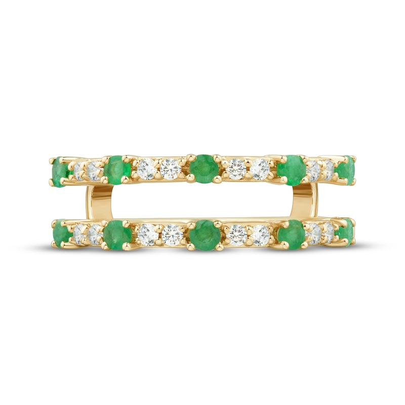 Main Image 3 of Now + Forever Natural Emerald & Diamond Enhancer Ring 1/5 ct tw 14K Yellow Gold