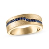 Thumbnail Image 1 of Now + Forever Men's Blue Sapphire Wedding Band 10K Yellow Gold