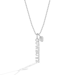 True Fans Dallas Cowboys 1/10ct tw Diamond and White Lab-Created Sapphire "COWBOYS" Heart Necklace Sterling Silver