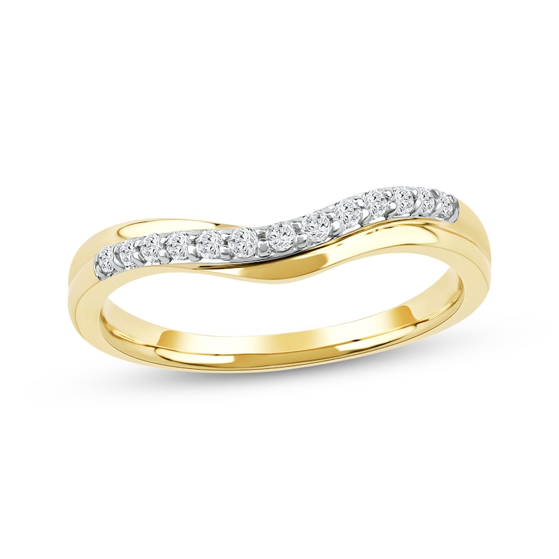 Main Image 1 of Now + Forever Diamond Contour Anniversary Ring 1/6 ct tw 10K Yellow Gold