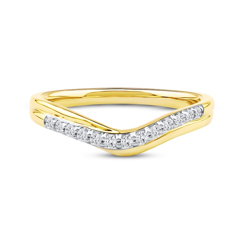 Main Image 3 of Now + Forever Diamond Contour Anniversary Ring 1/6 ct tw 10K Yellow Gold
