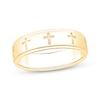 Thumbnail Image 1 of Now + Forever Men's Cross Imprint Wedding Band 10K Yellow Gold 5.9mm