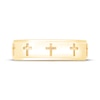 Thumbnail Image 3 of Now + Forever Men's Cross Imprint Wedding Band 10K Yellow Gold 5.9mm