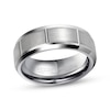 Thumbnail Image 1 of Now + Forever Men's Brushed Brick Pattern Wedding Band Tungsten Carbide 8mm