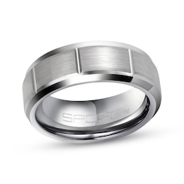 Now + Forever Men's Brushed Brick Pattern Wedding Band Tungsten Carbide 8mm