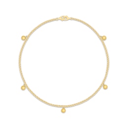 Sneaker Bling Ball Dangle Heel Chain 14K Yellow Gold-Plated Sterling Silver