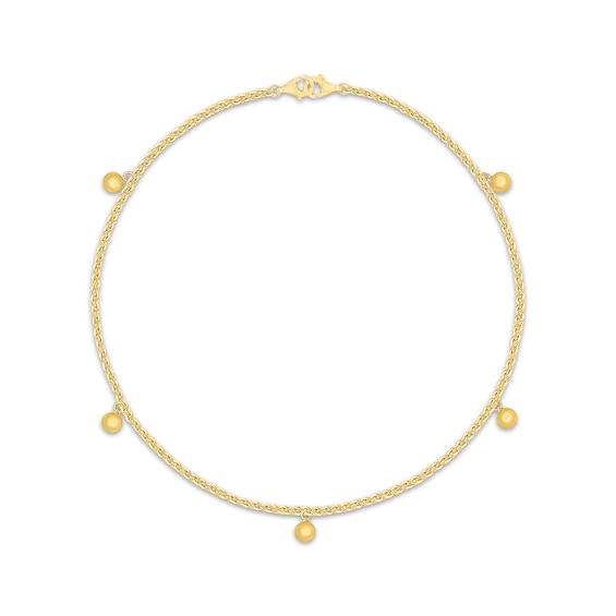 Sneaker Bling Ball Dangle Heel Chain 14K Yellow Gold-Plated Sterling Silver