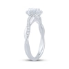 Thumbnail Image 2 of Now + Forever Now + Forever Emerald-Cut Diamond Halo Engagement Ring 1/2 ct tw 14K White Gold