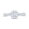 Thumbnail Image 3 of Now + Forever Now + Forever Emerald-Cut Diamond Halo Engagement Ring 1/2 ct tw 14K White Gold