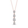 Thumbnail Image 1 of Multi-Diamond Quad Teardrop Necklace 1/5 ct tw 10K Rose Gold 18&quot;