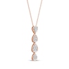 Thumbnail Image 2 of Multi-Diamond Quad Teardrop Necklace 1/5 ct tw 10K Rose Gold 18&quot;