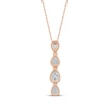 Thumbnail Image 3 of Multi-Diamond Quad Teardrop Necklace 1/5 ct tw 10K Rose Gold 18&quot;