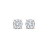 Thumbnail Image 2 of Multi-Diamond Circle Stud Earrings 1/4 ct tw 10K Rose Gold
