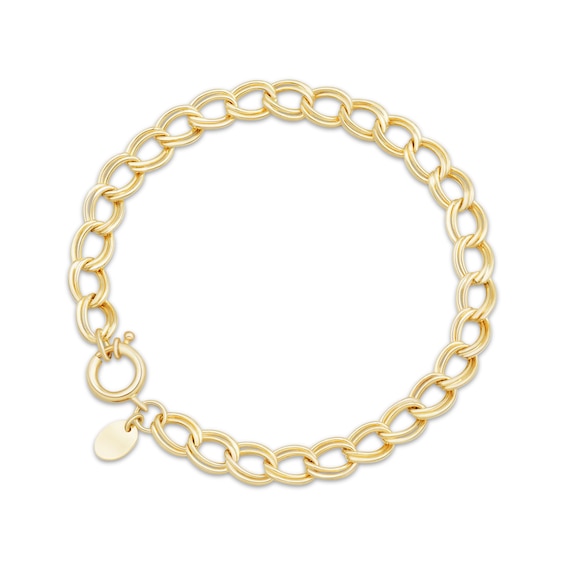 Charmed Memories Double Link Bracelet 3.9mm Hollow 10K Yellow Gold 7.5"