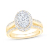 Thumbnail Image 1 of Now + Forever Multi-Diamond Oval Halo Engagement Ring 1 ct tw 14K Yellow Gold