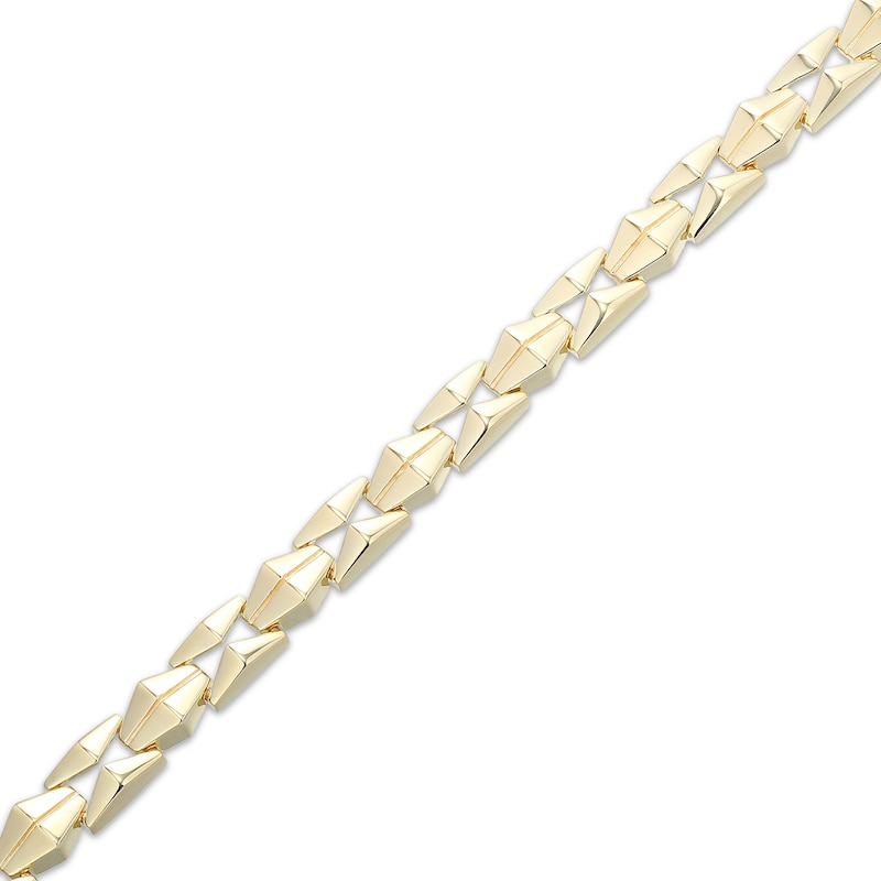 Main Image 2 of Men's Link Bracelet 18K Yellow Gold-Plated Sterling Silver 8.5"