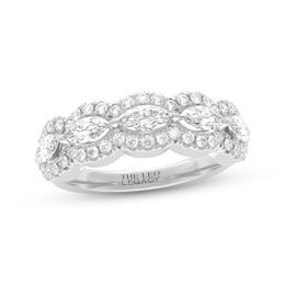 THE LEO Legacy Lab-Grown Diamond Marquise-Cut Anniversary Ring 1-1/2 ct tw 14K White Gold